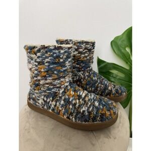 Sanuk Boots Women's 8.5 Toasty Tails Shoes Multicolor Wool Mid Calf Winter